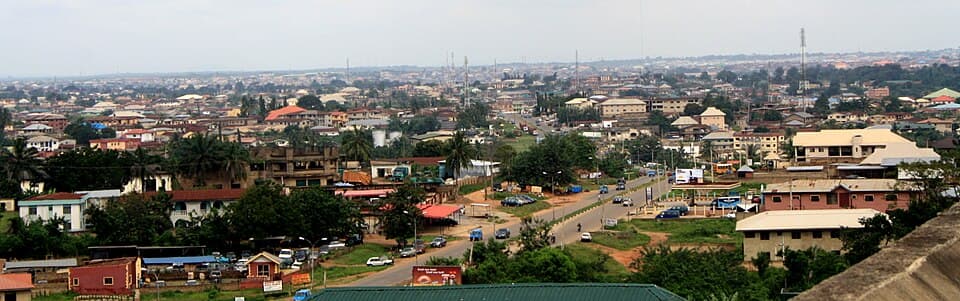 View over Osogbo, capital of Osun State